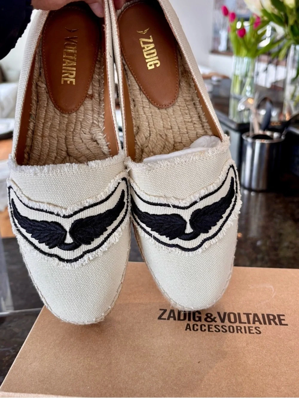ZADIG & VOLTAIRE Women's City Frayed Espadrille Flat.